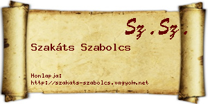Szakáts Szabolcs névjegykártya
